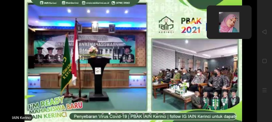 Pembukaan PBAK 2021 melalui Platform Zoom Meeting